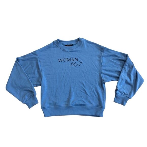 NWOT Victoria's Secret Women 24/7 Stretch Fleece Crewneck Top Size XS -Oversized - Picture 4 of 10